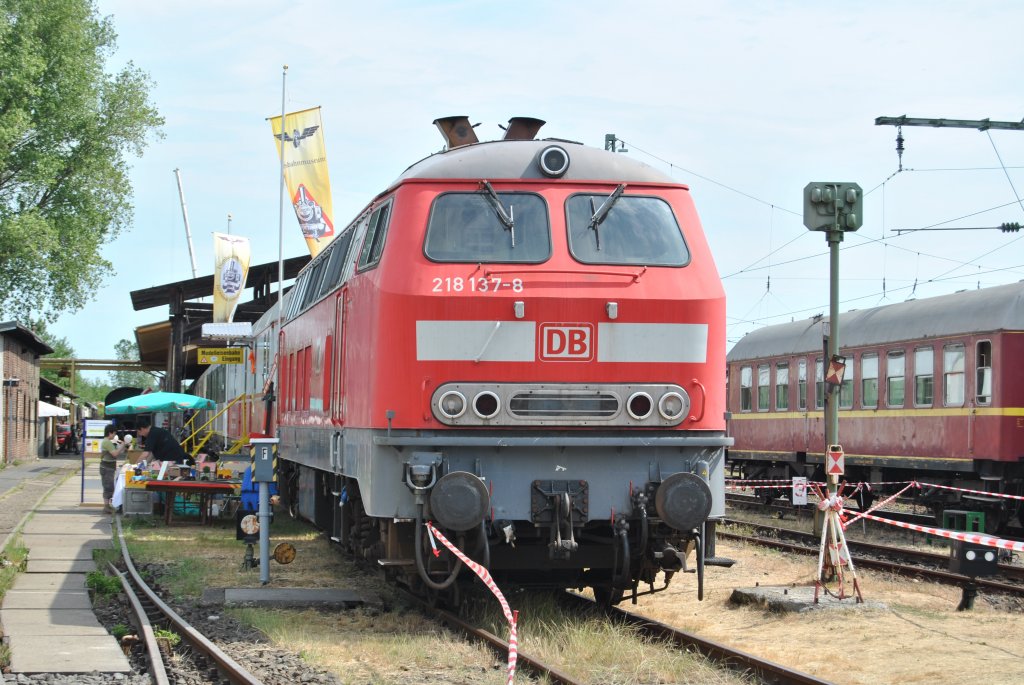 BR 218 137-8 am 03.06.2011 beim 35 Jhrigen Jubilum des Eisenbahnmuseums Darmstadt Kranichstein.