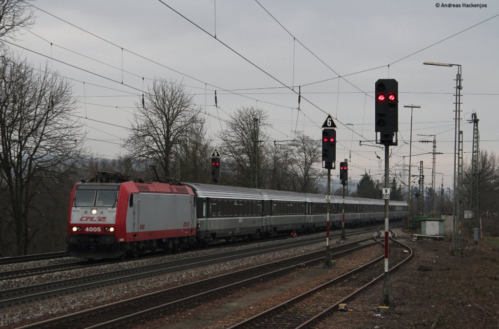 CFL 4005 mit dem  DPE(?)320 (Brig-Luxembourg) bei Efringen Kirchen 26.2.11 Gre an den Tf