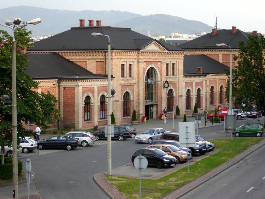 Das Bahnhofsgebeude in Bielsko Biala.