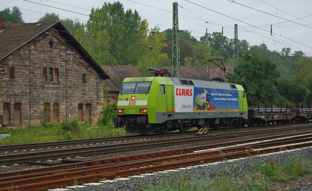 Das letzte Treffen mit 152 005-5 bei den Feierlichkeiten in Osnabrck ist noch gar nicht so lange her, da gab es schon wieder ein Treffen am B Eltmannshausen/Eschwege West am 30.09.2010, als sie mit einem GZ in Richtung Sden fuhr.