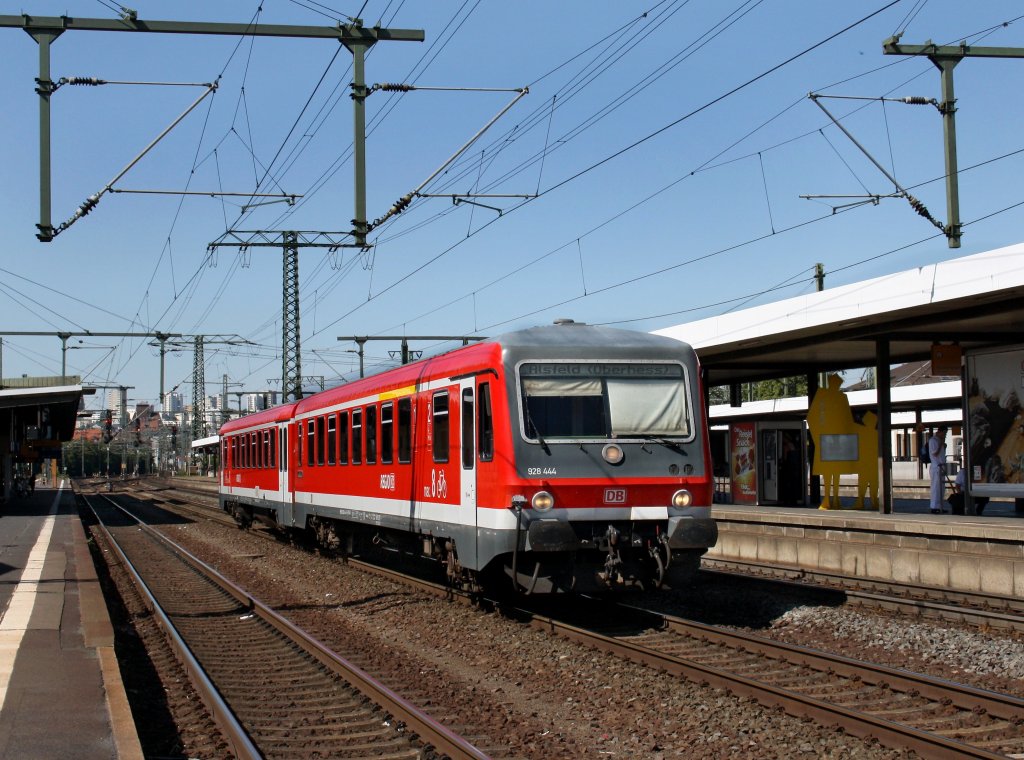 Der 628 444 am 24.08.2009 bei einer Rangierfahrt in Fulda.