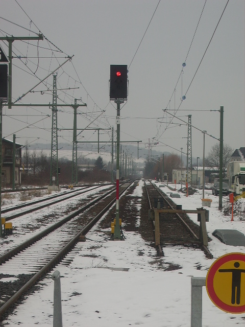 Ein KS Lichtsignal in Sinsheim Hbf am 17.02.10