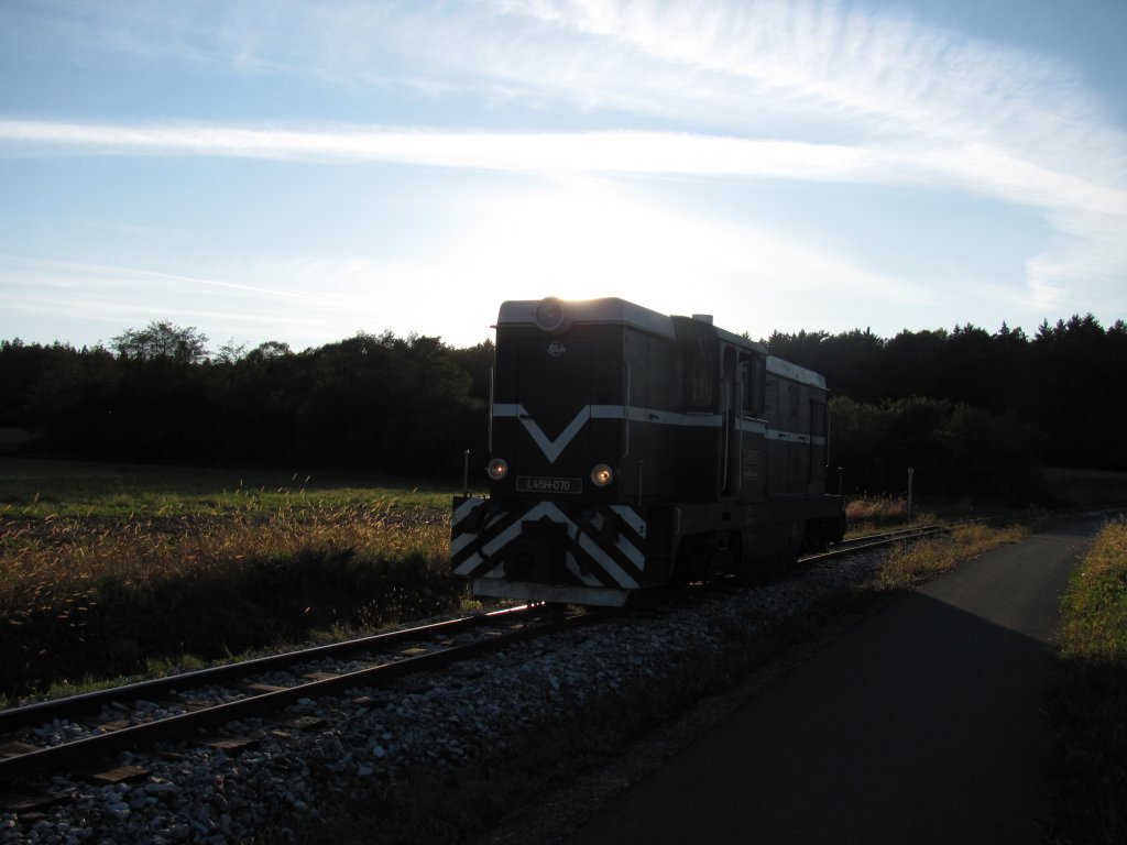 Eine der ersten Probefahrten mit L45H070 am 2 Oktober 2011 fhrte uns bis Herbersdorf und wieder zurck.