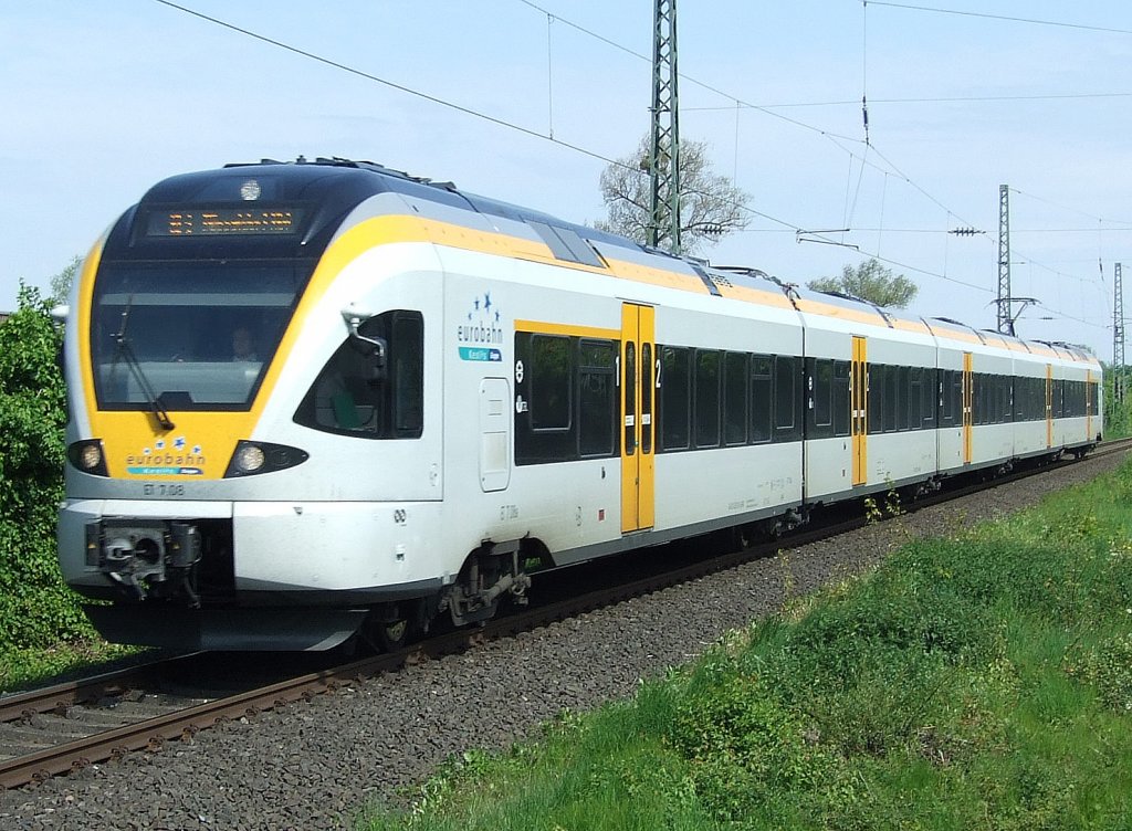 ET 7.08 der Eurobahn am 16.5.10 in Dsseldorf-Angermund