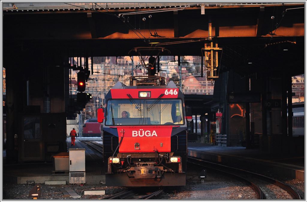 Ge 4/4 III 646  Sta.Maria/Val Mstair  unter der Tivolibrcke in Chur. (16.02.2013)