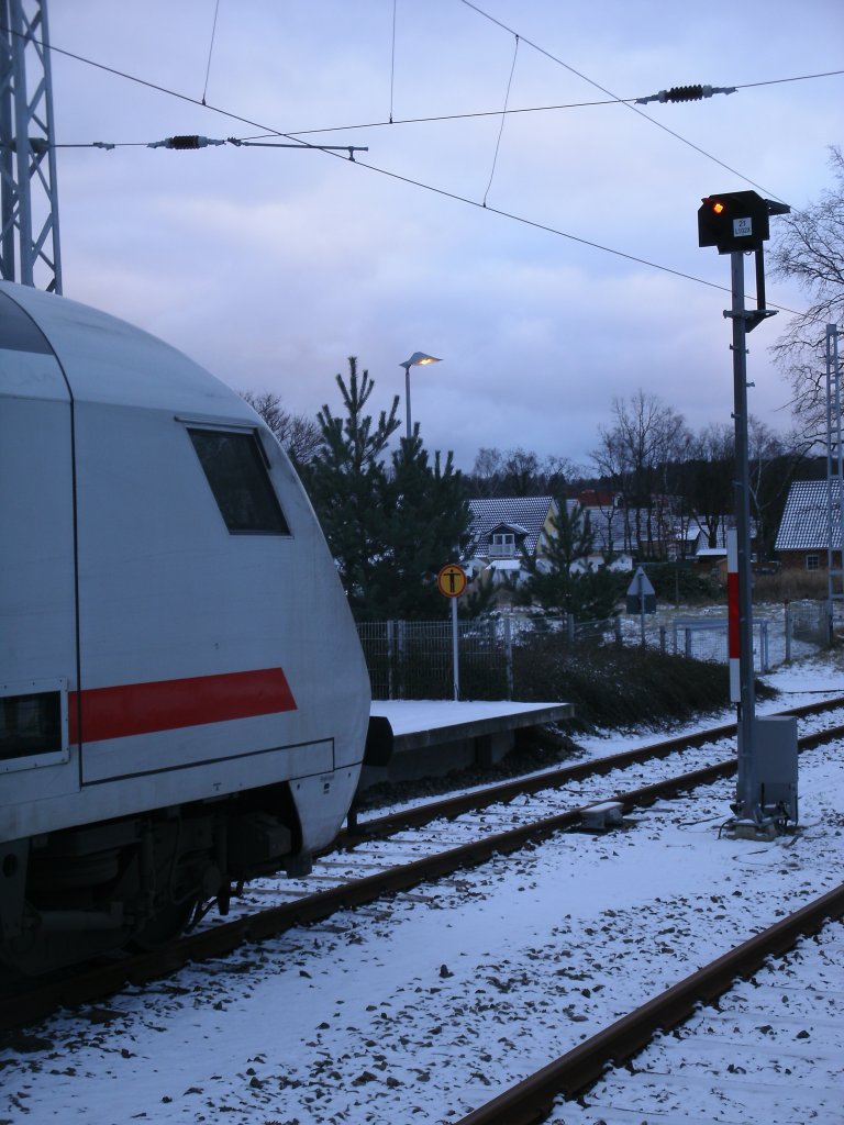 Gleissperrsignal 21,am 11.Januar 2013,in Binz.