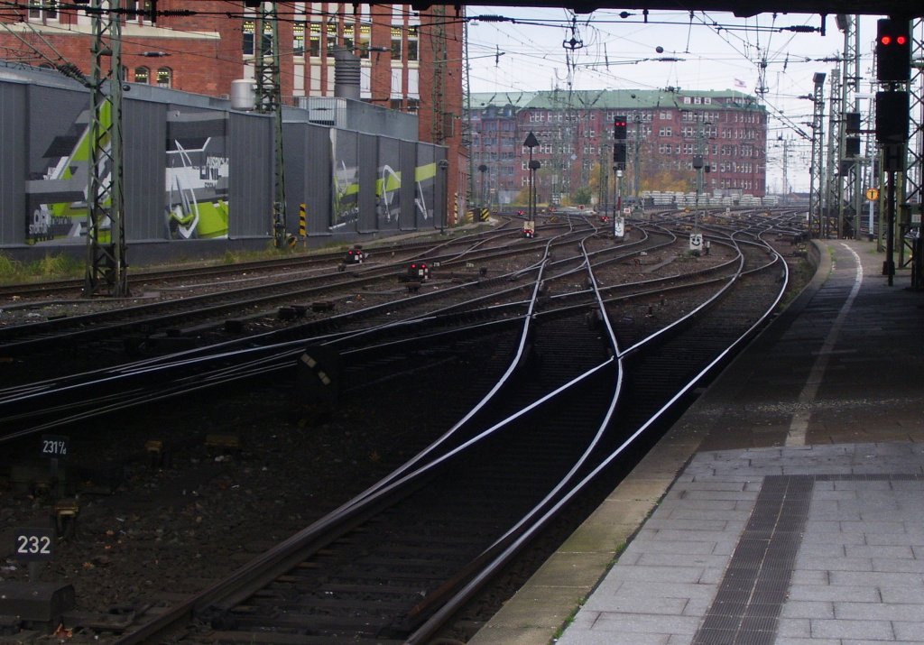 Gleisvorfeld in Hamburg Hbf; 22.11.2010