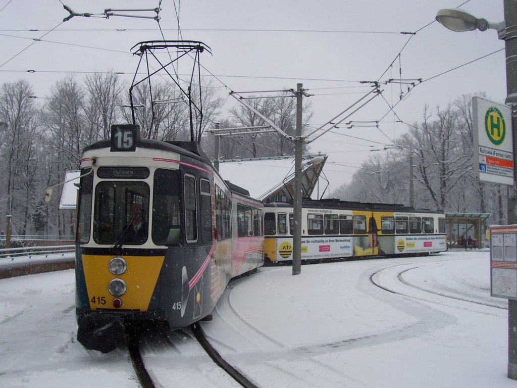 GT 4 - 415 an der Ruhbank (Fernsehturm) am 04.03.2006