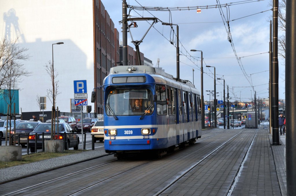 GT8S Wagen:3039 in Krakau (28.11.2011)