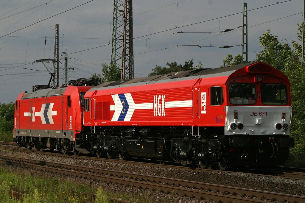 HGK DE 671 kurz nach ihrer HU(8.8.11) am 10.8.11 in Ratingen-Lintorf