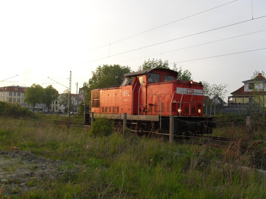 Lok 10 von WFL warten auf Grnes Licht in Richtung schwerin am 19.5.10