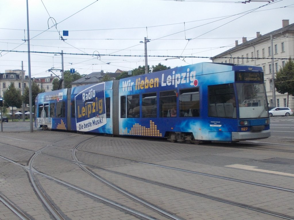 LVB Wagen 1127 als 4 Landsberger Str. am Goerdelerring (2.7.13)