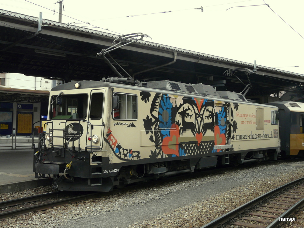 MOB Goldenpass - Lok GDe 4/4 6001 in Montreux am 24.11.2012