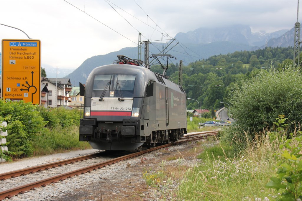 MRCE Dispolok ES64 U2 073 rangiert am 21.06.2012 in Berchtesgaden.