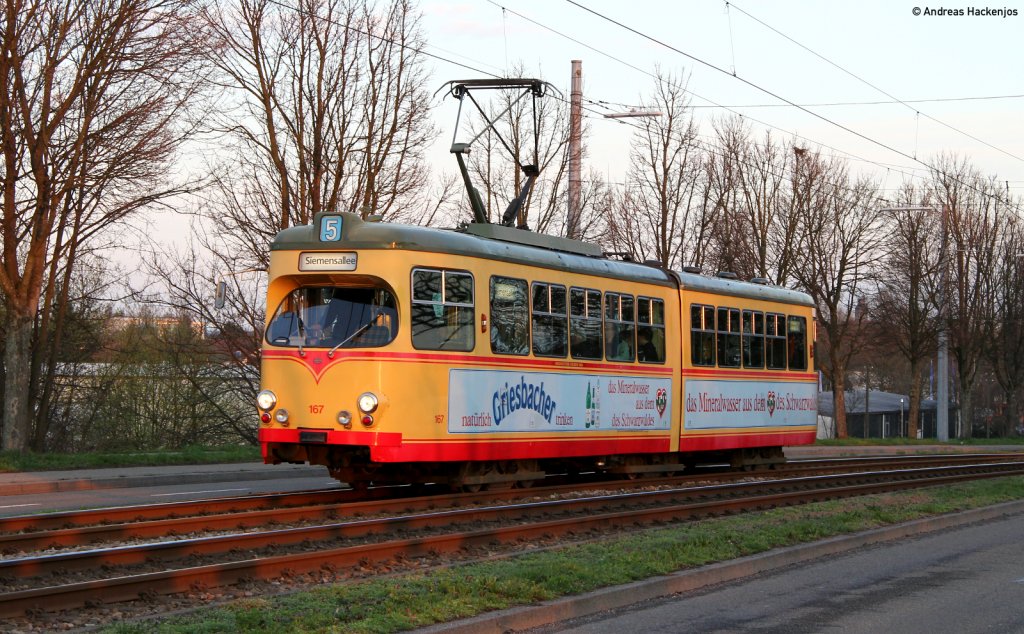 Museumswagen 167 auf Sonderfahrt in der Nhe der Neureuterstrae 19.3.11