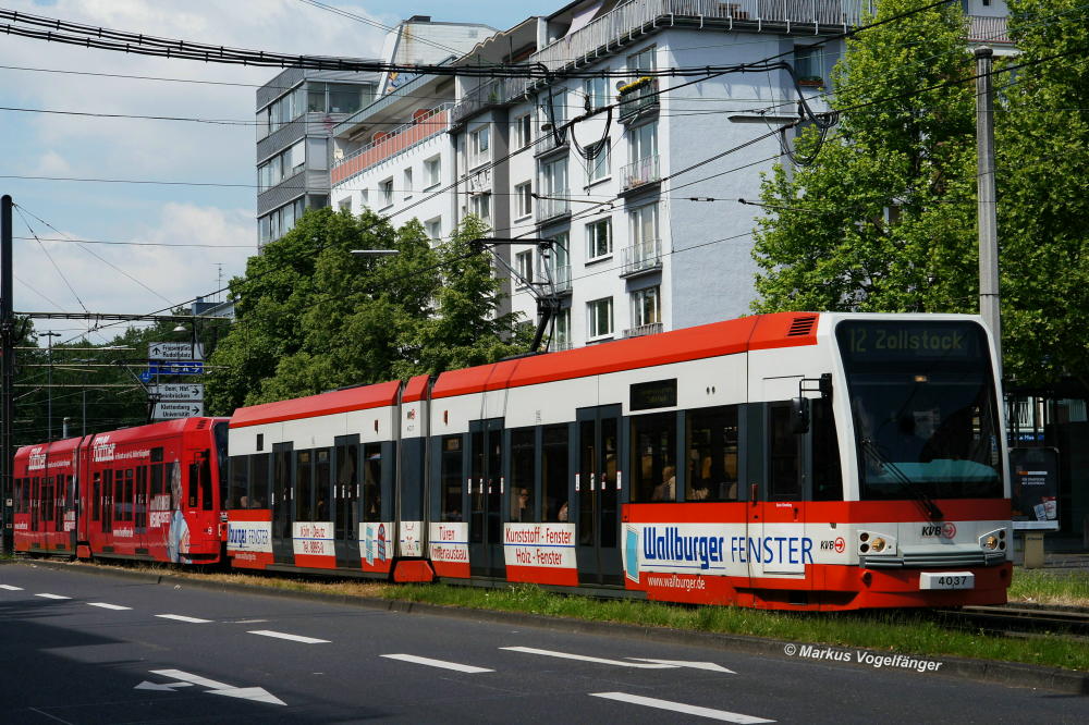 Niederflurwagen 4037 auf dem Salierring am 03.06.2013.