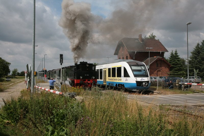 Sonderfahrt der 91 134 mit Halt in Gro Brtz. 12.07.2009