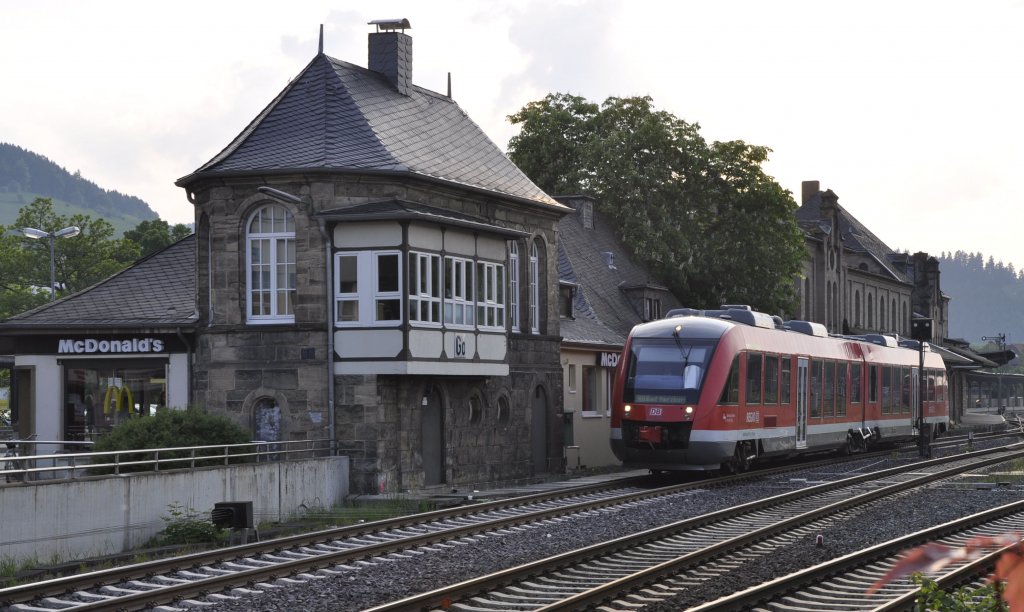 Stw Goslar mit ausfahrender BR 648 nach Bad Harzburg; 12.05.11