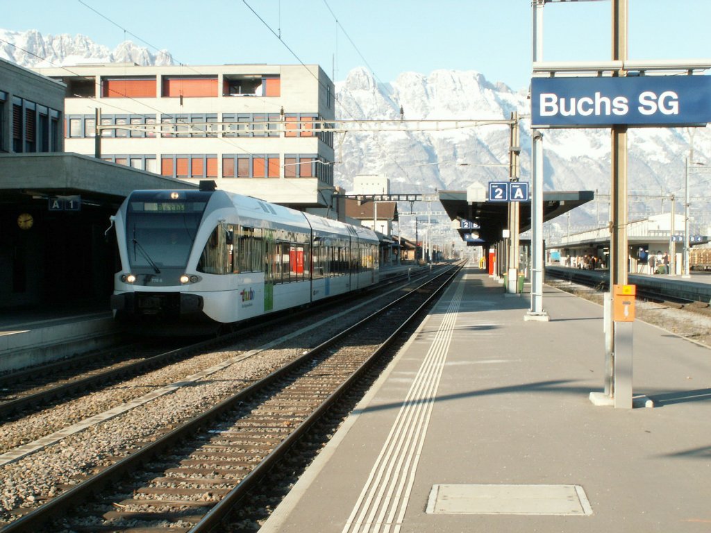 THURBO Triebzug Buchs-Sargans-Buchs am 03.01.10 in Buchs/SG