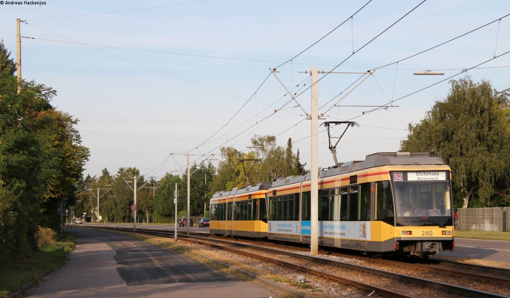 TW 227 und 240 als S2 nach Stutensee Blankenloch am Hirtenweg 20.9.12