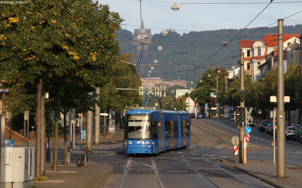 Tw 655 als 1 nach Velima in Kassel Wilhelmshhe 2.9.12