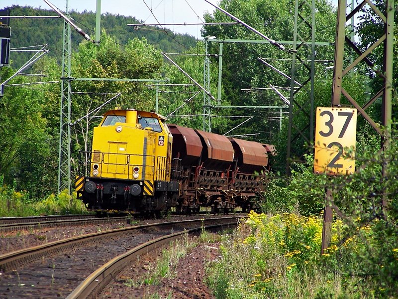  V 150.04 bei Pasberg bereit zum Schottern am 18.08.07