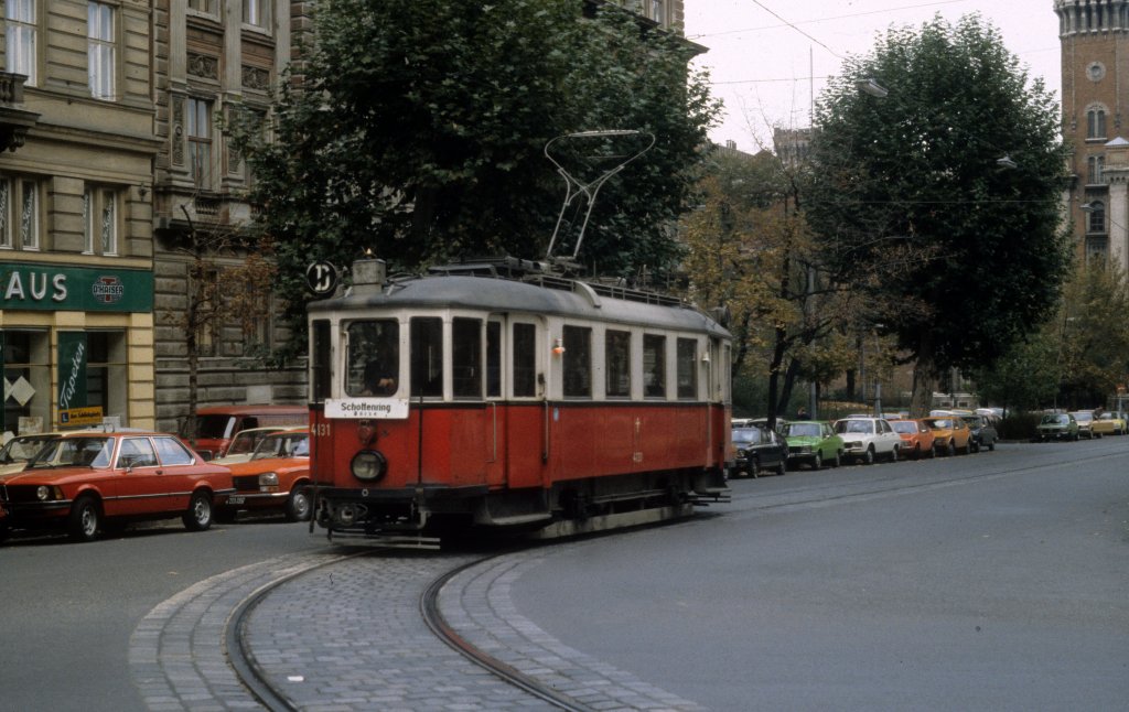 Wien WVB SL D/ (M 4131) Kolingasse / Peregringasse im Oktober 1978.