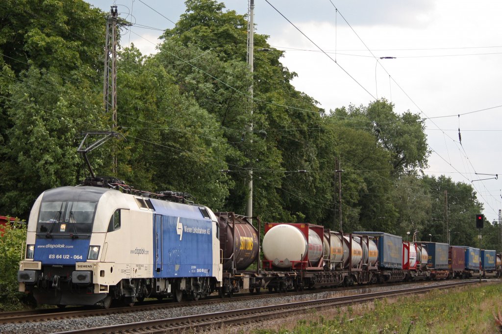 WLB ES 64 U2-068 am 16.7.11 bei der Durchfahrt durch Ratingen-Lintorf.