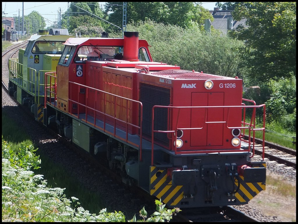 Zweimal MaK G 1206 in Lancken am 11.06.2013