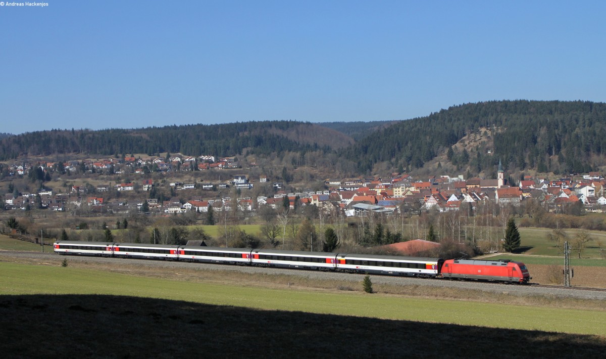 101 063-6 mit dem IC 280 (Zürich HB-Stuttgart Hbf) bei Möhringen 12.3.14