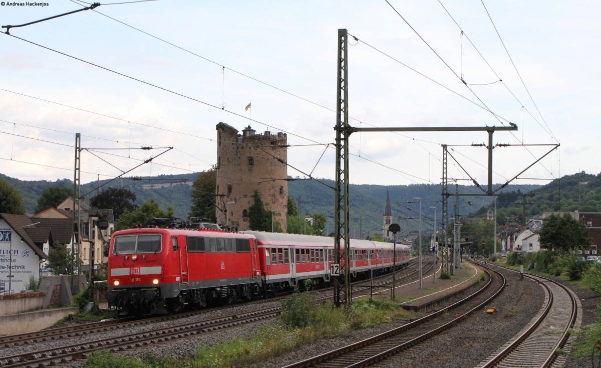 111 115-2 mit dem RE 12190 (Frankfurt(Main)Hbf-Koblenz Hbf) in Boppard 6.8.14