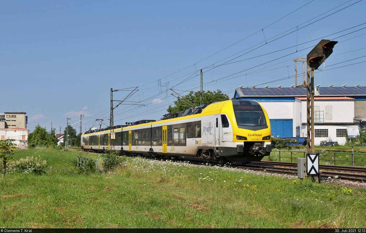 1429 548-9 (ET 5.13 | Stadler FLIRT 160) unterwegs zwischen Süßen und Salach.

🧰 Go-Ahead Baden-Württemberg GmbH (GABW)
🚝 MEX 19163 (MEX16) Stuttgart Hbf–Geislingen(Steige)
🚩 Bahnstrecke Stuttgart–Ulm (Filstalbahn | KBS 750)
🕓 30.7.2021 | 12:13 Uhr