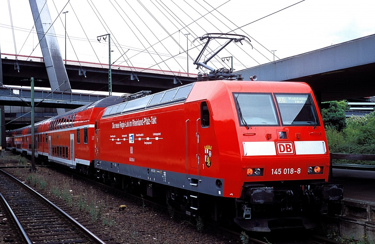  145 018  Ludwigshafen Hbf  22.07.99  ( Pfalz Takt )