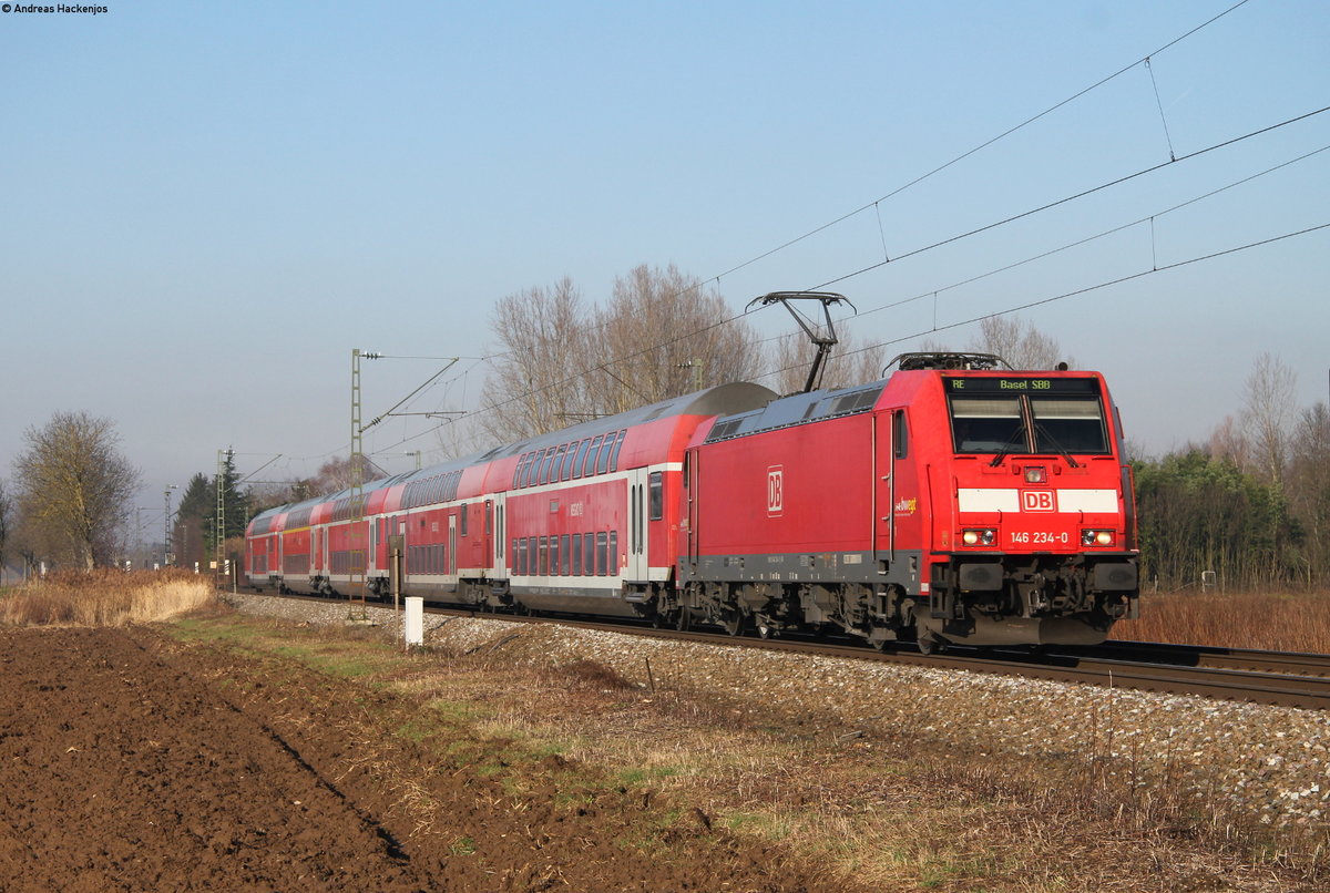 146 234-0 mit dem RE 5341(Offenburg-Basel SBB) bei Riegel 7.2.20