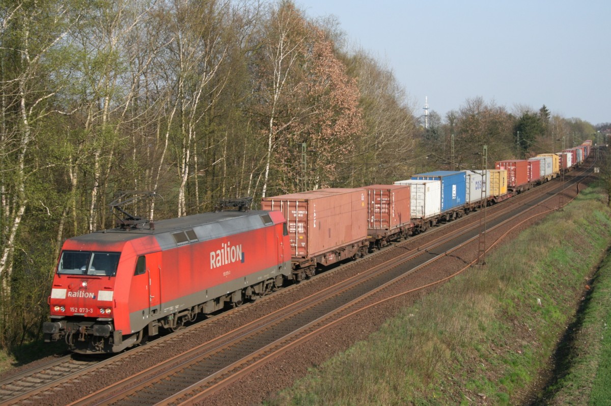 152 073 mit TEC 42908 (Wien–Maschen) am 10.04.2009 zwischen Winsen (Luhe) und Ashausen