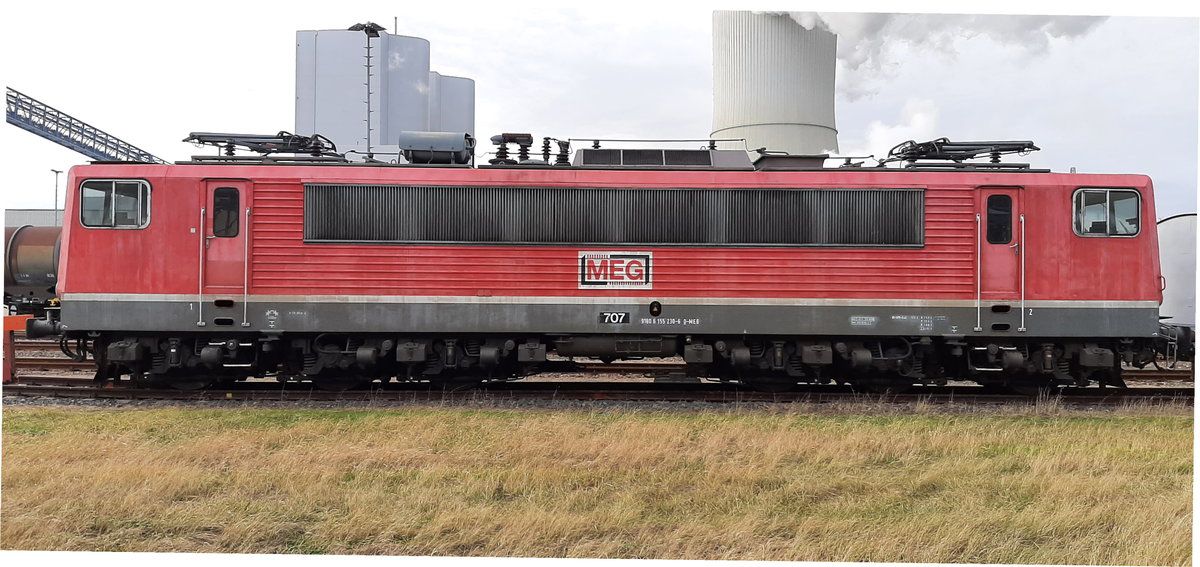 155 230 auf dem Gelände des Kraftwerks Lippendorf am 20.01.2021. Hier hat die Mitteldeutsche Eisenbahn mehrere Maschinen abgestellt. 