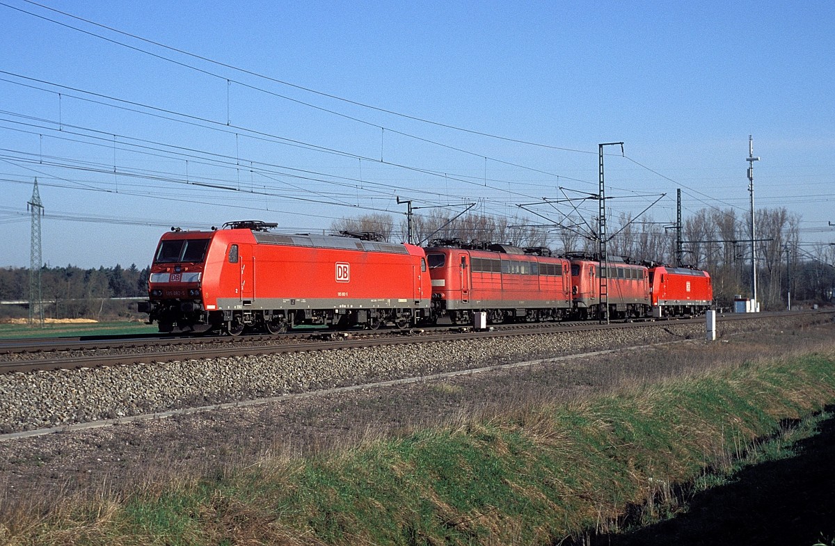  185 082 + 151 069 + 140 197 + 185 124  bei Rastatt  07.04.06