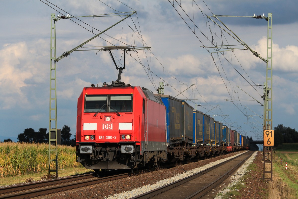 185 390 mit dem Walter-KLV am 30. August 2014 bei Sünching.