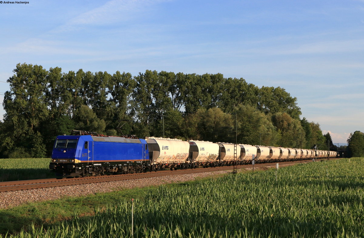 185 596-4 mit dem DGS 47611 (Basel Bad Rbf-Rzepin) bei Riegel 23.7.20