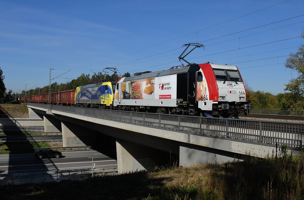 185 664 & 189 912 am 05.10.18 zwischen Haar und Vaterstetten