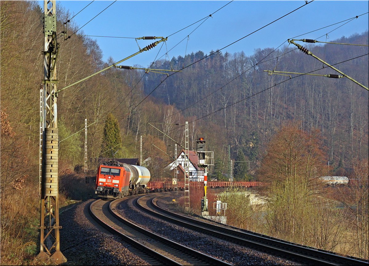 189 020 am 23.03.2019 unterhalb der Festung Königstein.