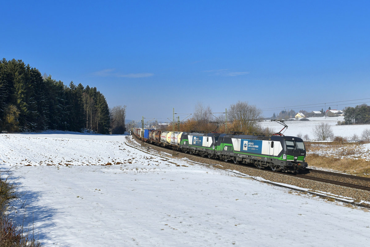 193 237 + 193 223 mit DGS 41131 am 21.02.2018 bei Sinngrün.