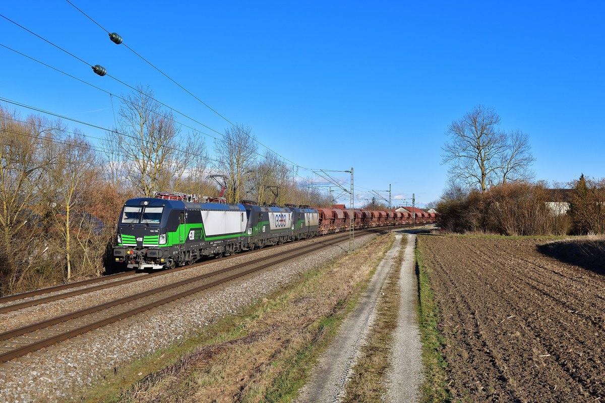 193 765 + 193 211 + 193 217 mit DGS 40594 am 01.03.2020 bei Langenisarhofen.