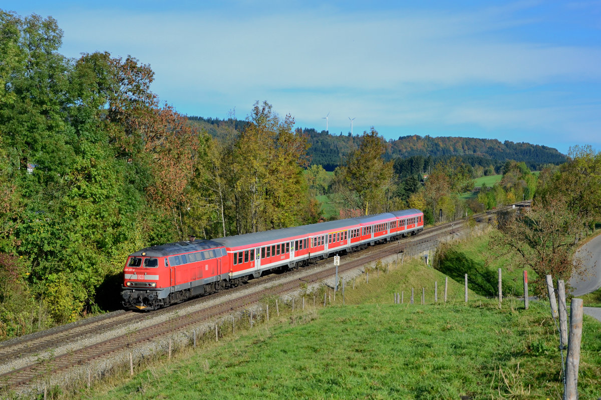 218 457 mit einem RE am 19.10.2013 bei Ellenberg. 