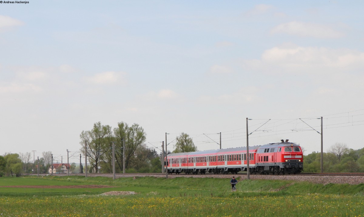 218 476-0 mit dem IRE 3215 (Neustadt(Schwarzw)-Ulm Hbf) bei Pfohren 4.5.14