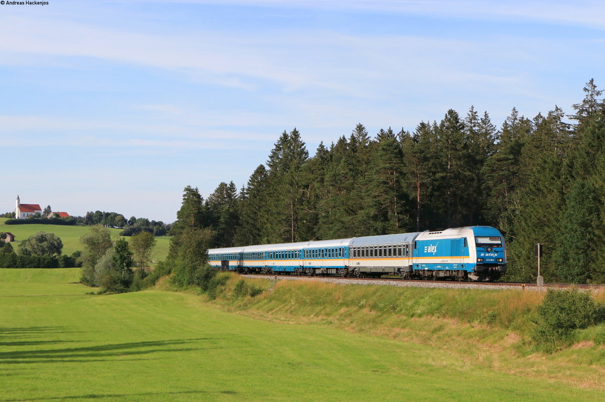 223 063 mit dem ALX84114 (München Hbf-Hergatz) bei Riedels 13.7.20