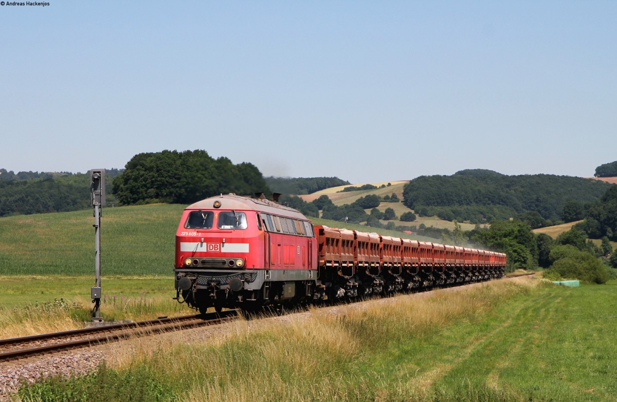 225 805-1 mit dem EK 55909 (Rammelsbach-Einsiedlerhof) bei Rehweiler 1.7.15