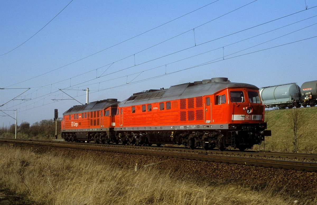  232 022 + 232 675  bei Leuna  24.03.03