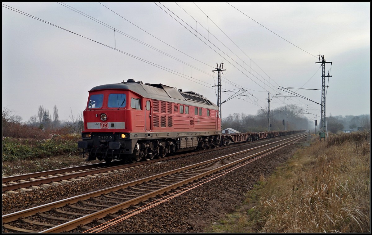 232 601-5 kurz vor Stralsund.  am 02.12.14 