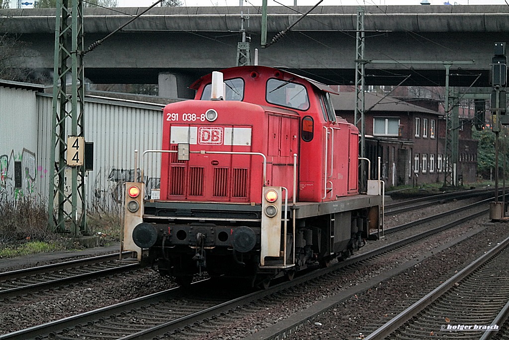 291 038-8 fuhr solo am 22.11.13 durch hh-harburg